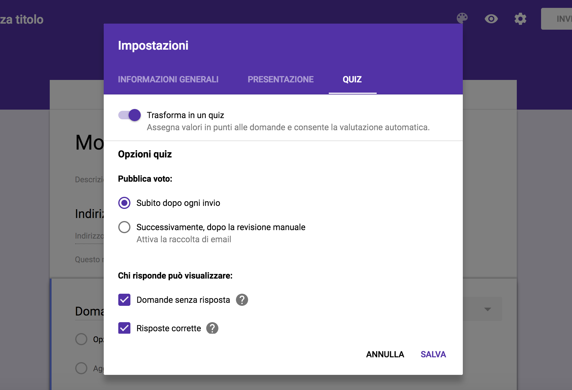 Creare Quiz Con Google Moduli - Salvo Amato